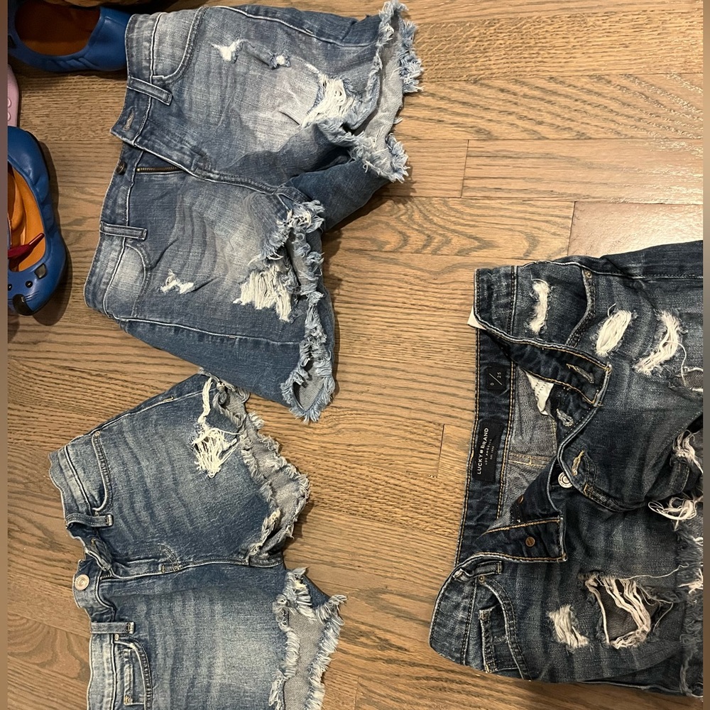 Three pairs of barely used size 25 women’s jean shorts